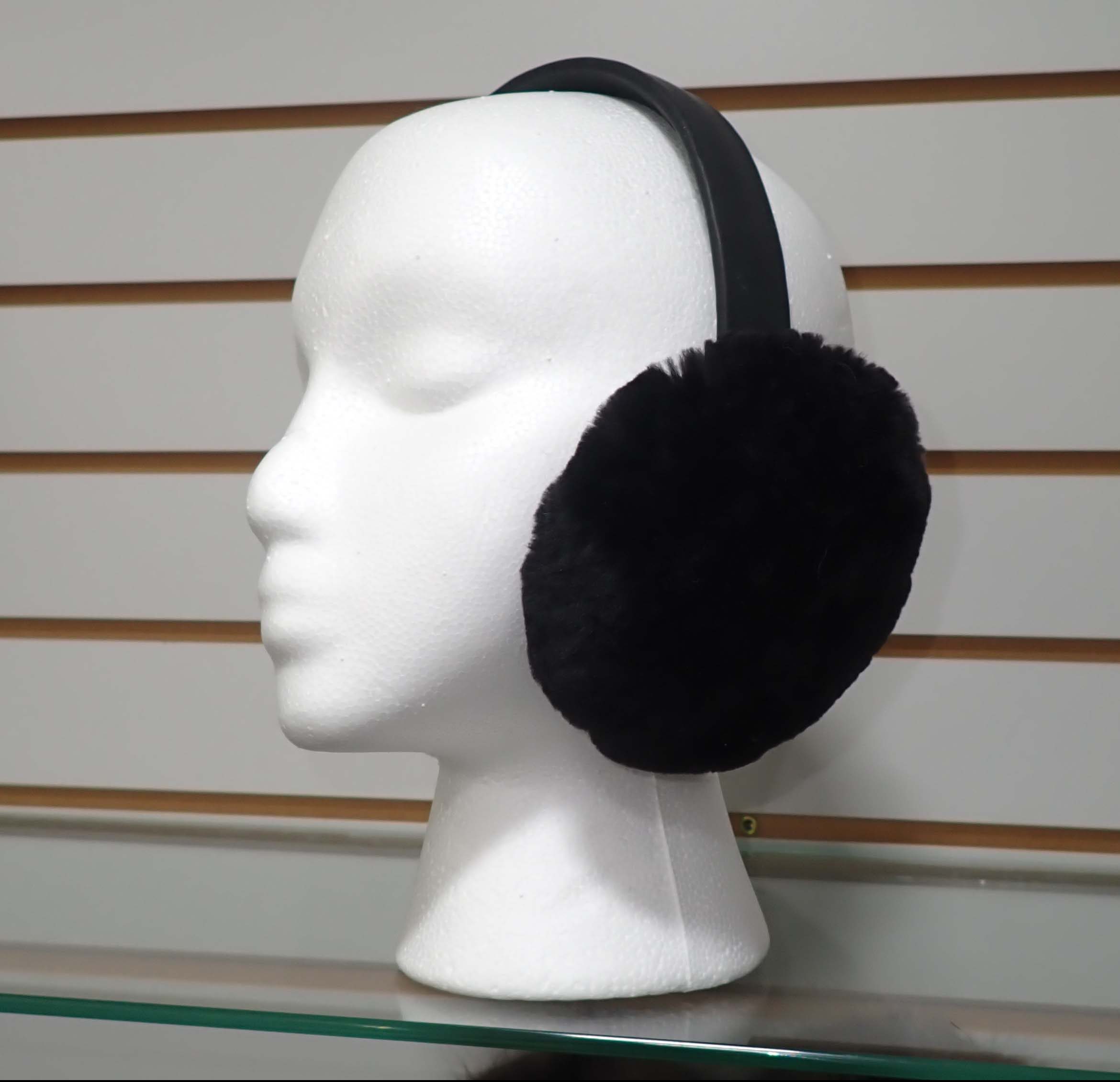 Black Sheared Beaver Fur Ear muffs
