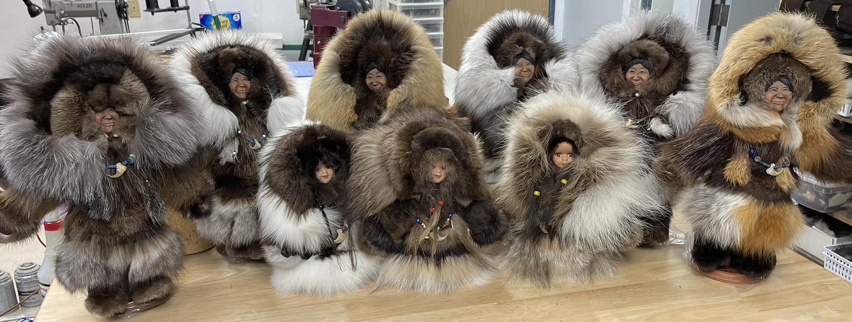 Porcelain and Sculpted Fur dolls